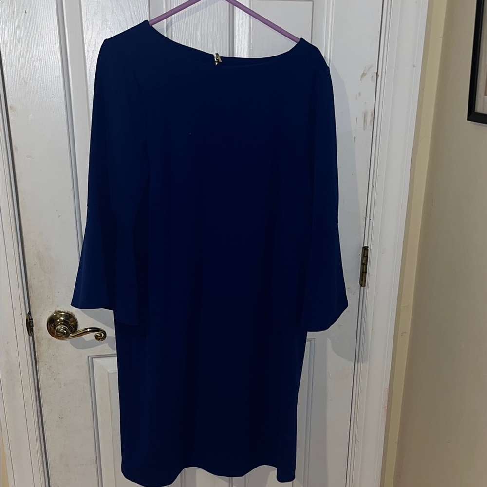 J. Howard Royal Blue Dress Size 16W Long Sleeve Stretch Career Church